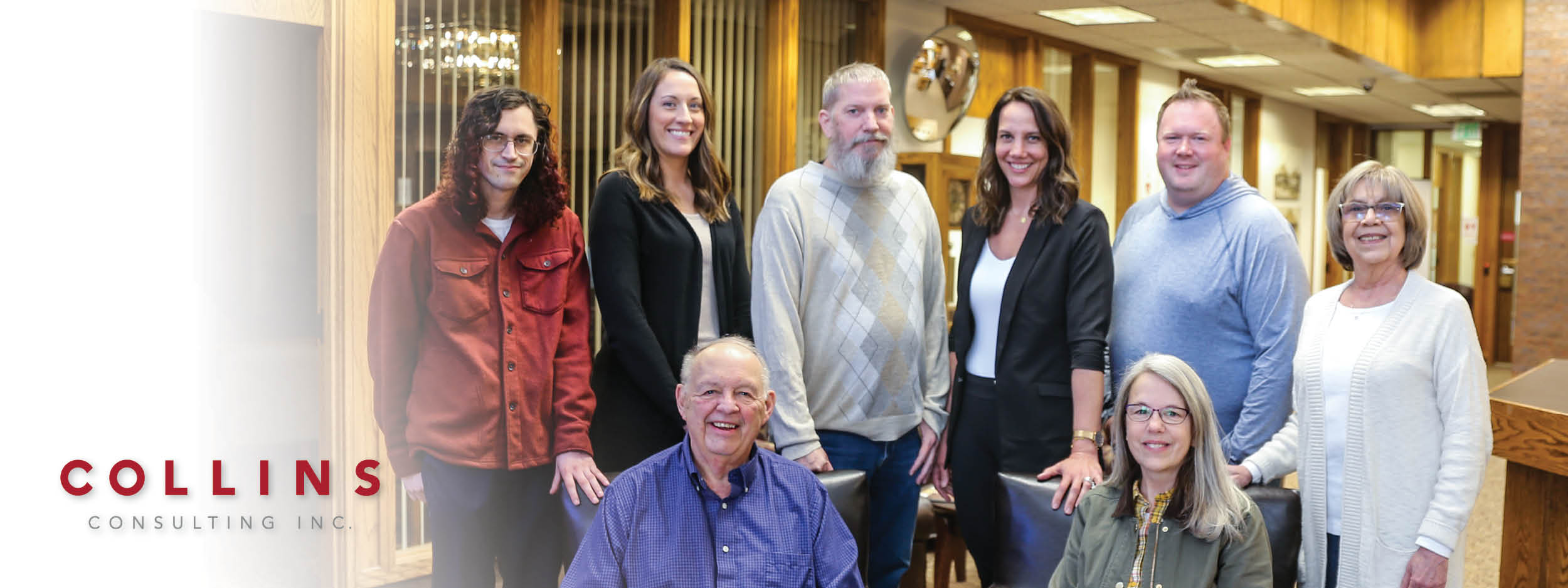 Collins employees in TS Bank lobby